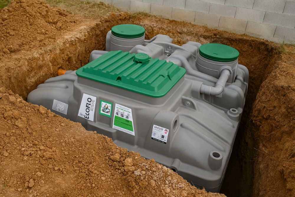 Installation d'une microstation d'épuration pour l'assainissement non collectif d'un terrain individuel