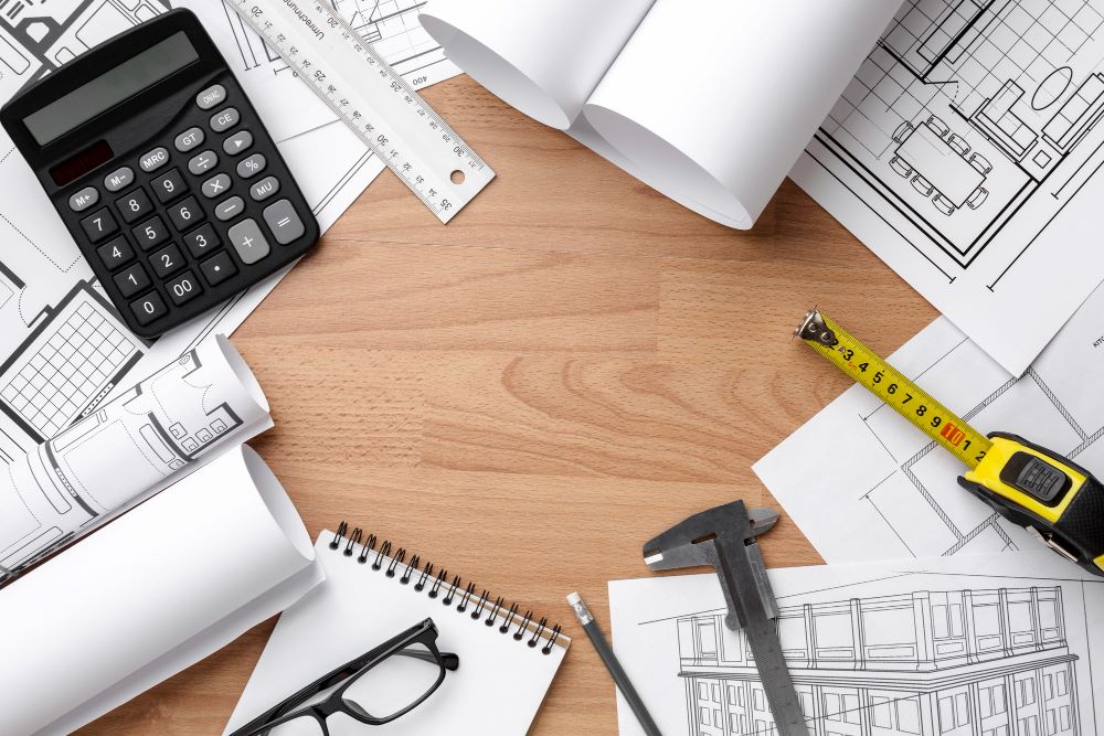 Plans de maison avec mesures et cotations pour le calcul de la surface de plancher et de l'emprise au sol