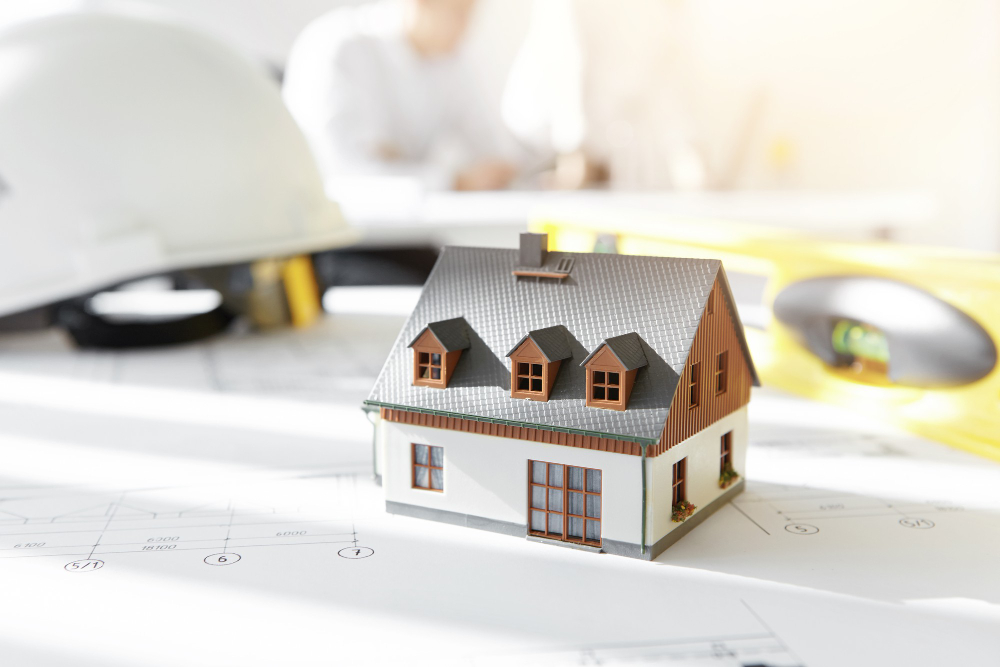 Extension de maison construite en limite séparative avec mur pignon aveugle contre la limite de propriété