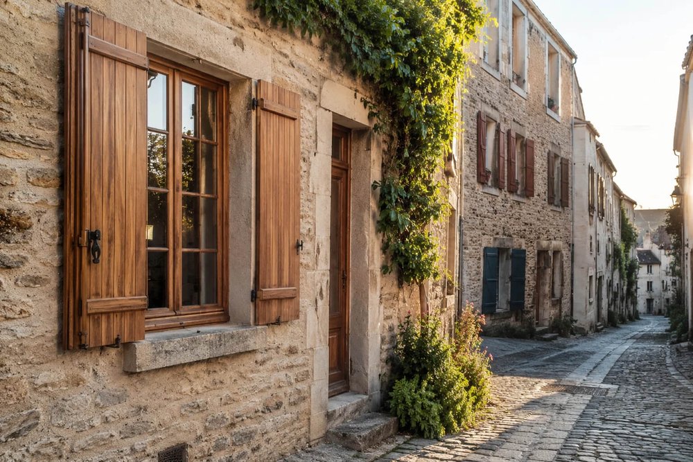 Fenêtres en bois installées sur une façade en secteur protégé, conformes aux prescriptions de l'Architecte des Bâtiments de France