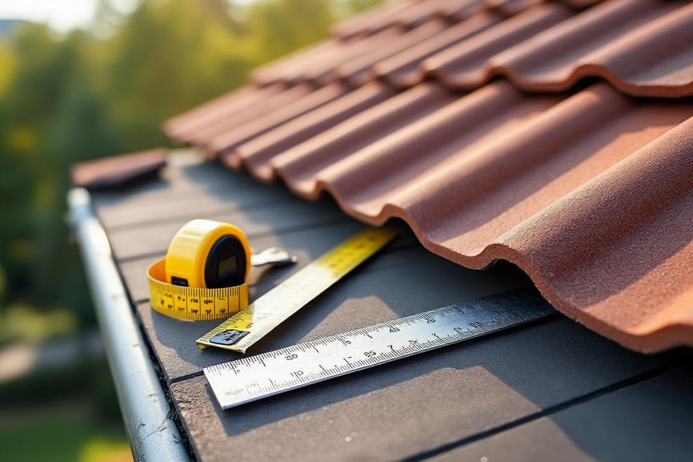 Maison dont la hauteur est mesurée au faîtage et à l'égout du toit par rapport au terrain naturel