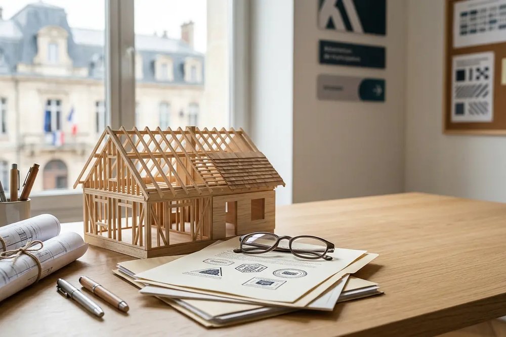 Examen attentif des plans de façade et toitures pour un projet d'extension en cœur de ville protégé