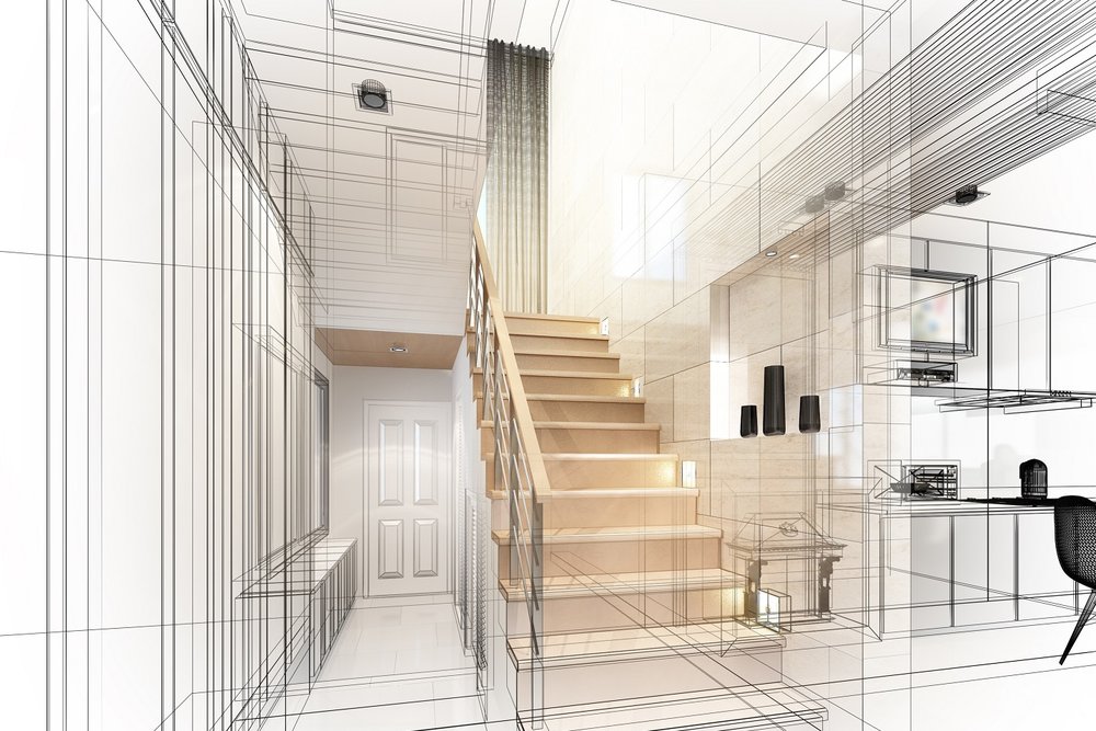 Escalier dimensionné selon les normes de confort de giron et de hauteur de marche