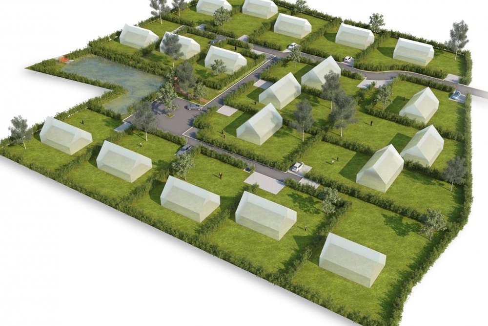 Plan de lotissement présentant la division d'un grand terrain en plusieurs lots à bâtir viabilisés
