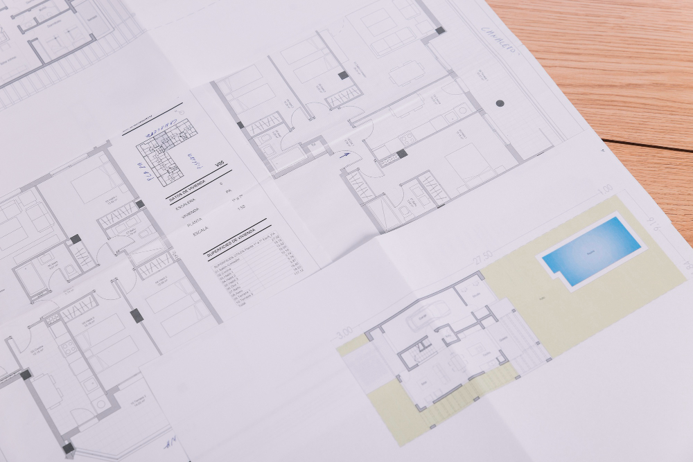 Plans architecturaux d'une maison individuelle pour la constitution du dossier de permis de construire