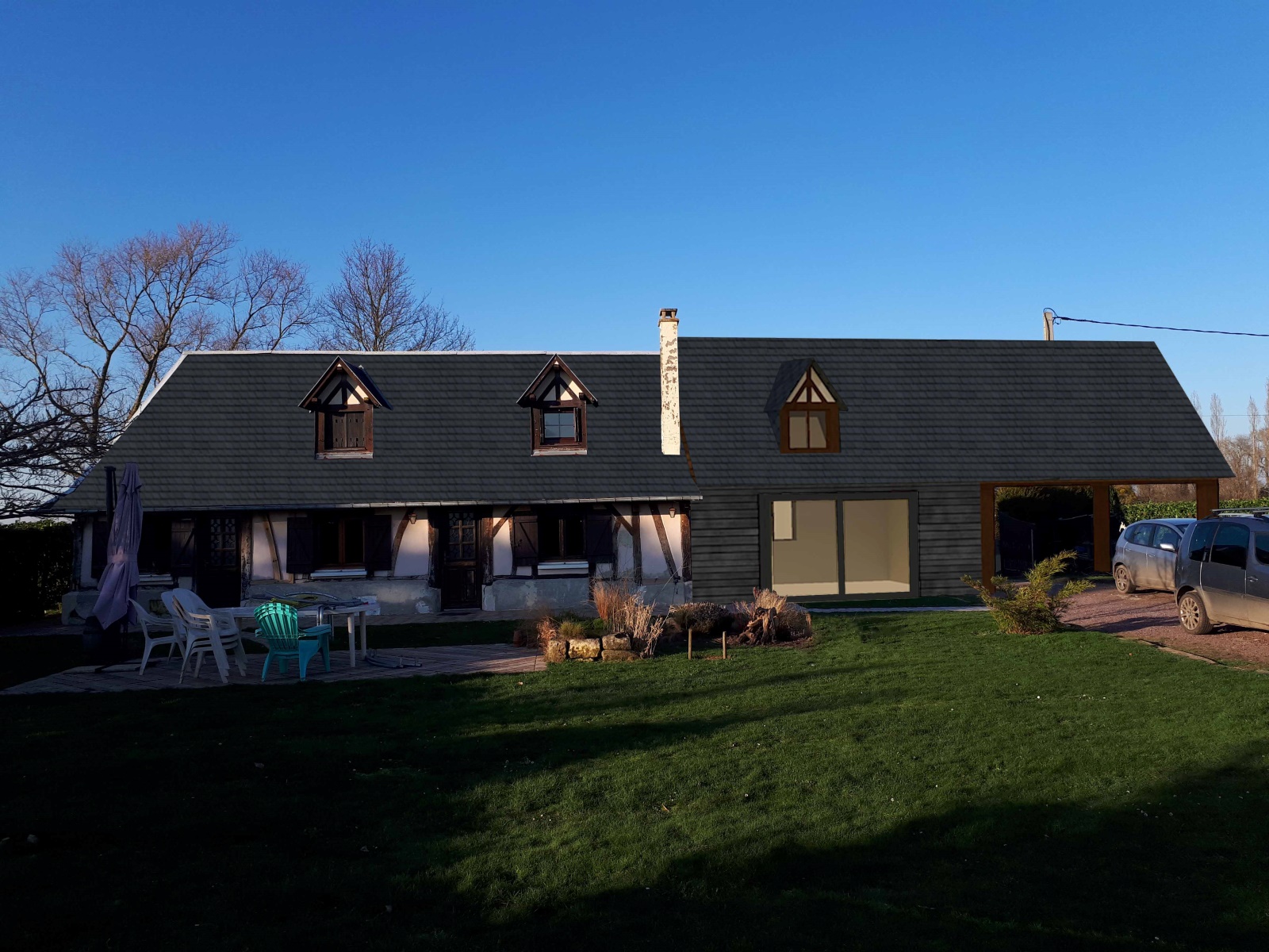 Extension d'une maison individuelle à Hauville - Permis de construire