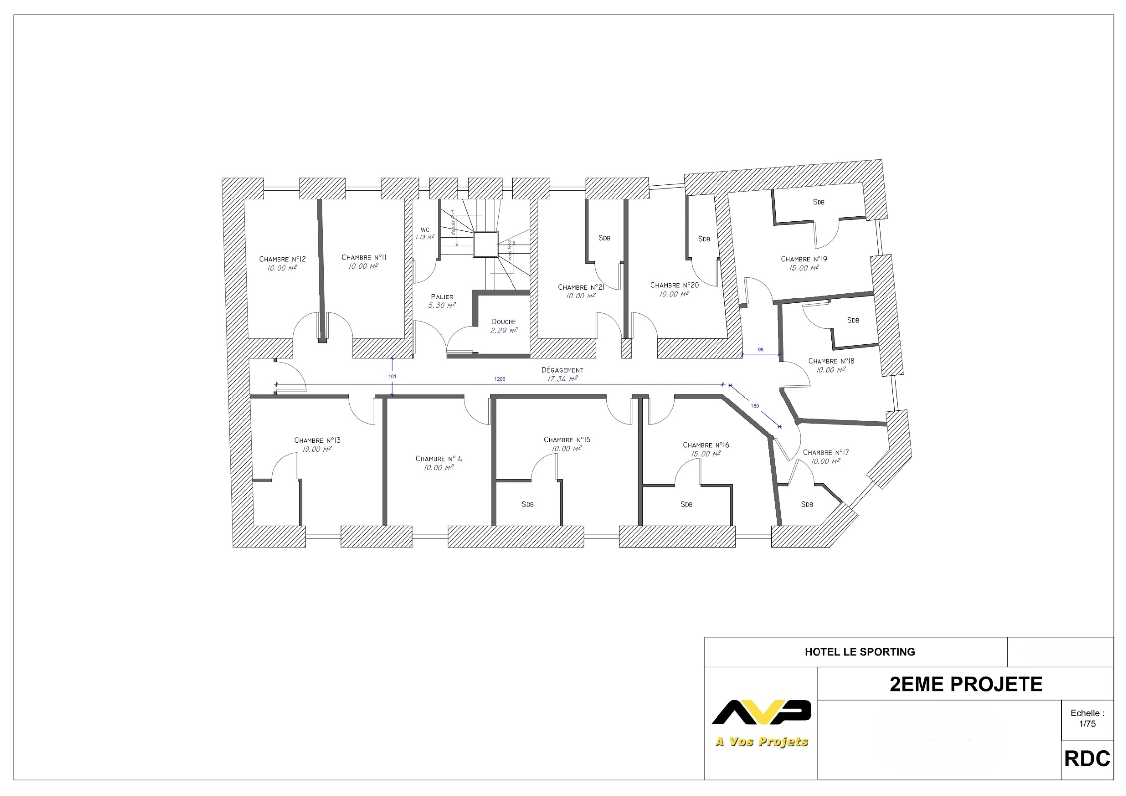 Aménagement des chambres et parties communes d'un hôtel de 4 étages au Mans - Autorisation de travaux