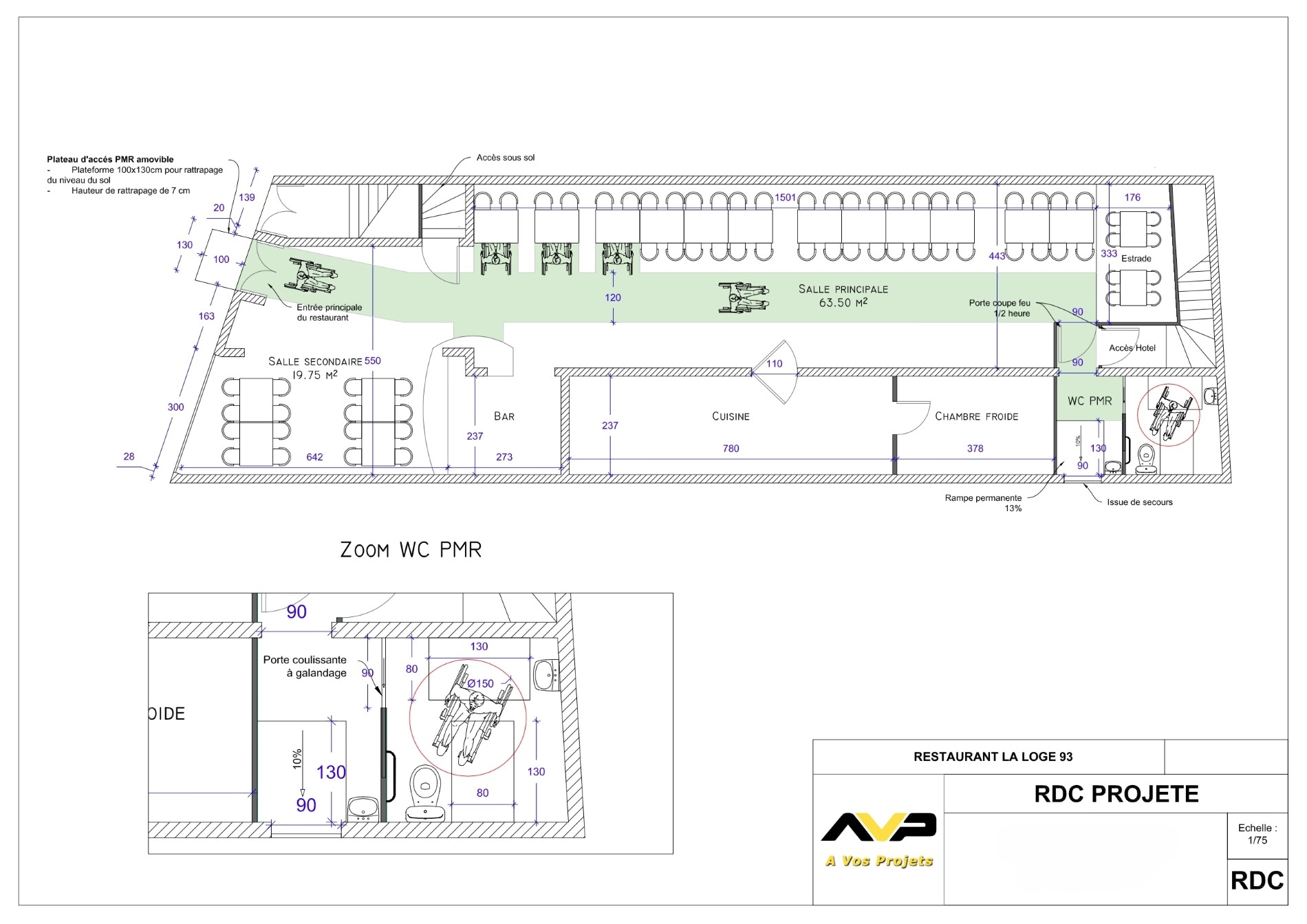 Aménagement intérieur d'un restaurant à Bagnolet - Autorisation de travaux