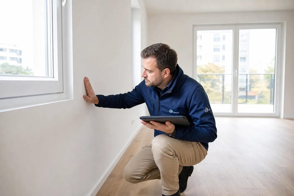 Visite de réception d'une maison individuelle achevée, moment clé pour formuler d'éventuelles réserves sur des malfaçons