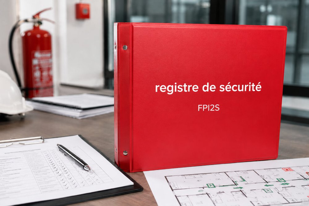 Registre de sécurité d'un établissement recevant du public consulté lors d'un contrôle de la commission de sécurité