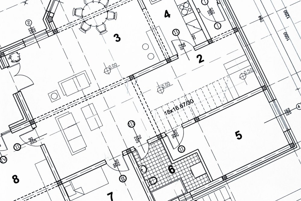 Symboles graphiques normalisés utilisés sur un plan d'architecte pour représenter portes, fenêtres et réseaux