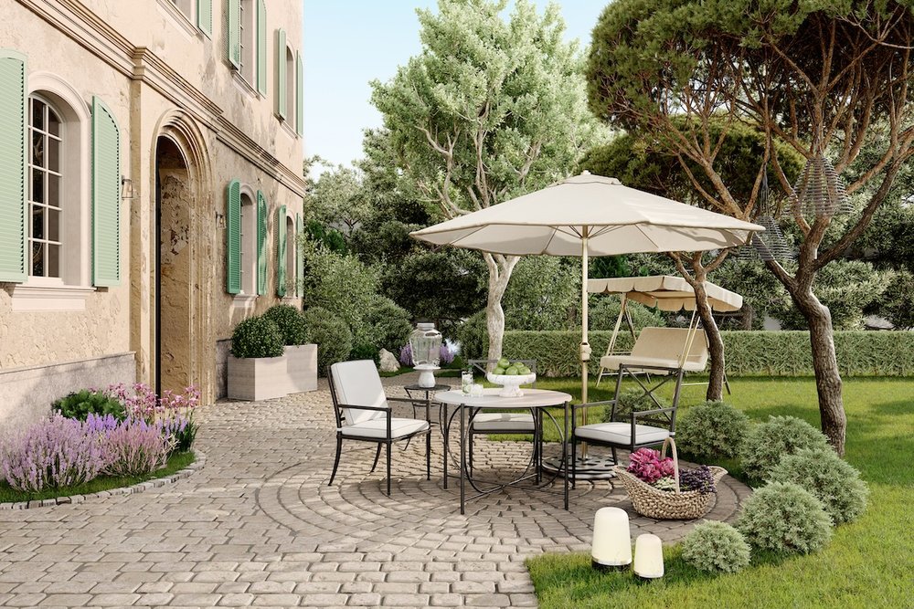 Terrasse de jardin dont le régime d'autorisation dépend de sa hauteur de surélévation et de sa surface