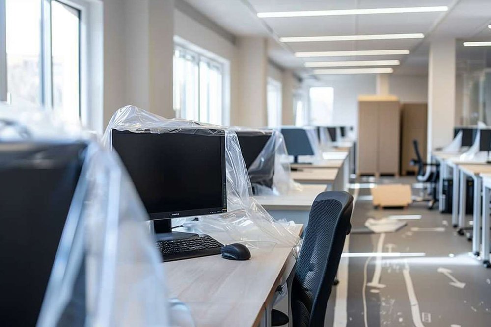 Immeuble tertiaire en cours de réhabilitation pour être transformé en logements confortables